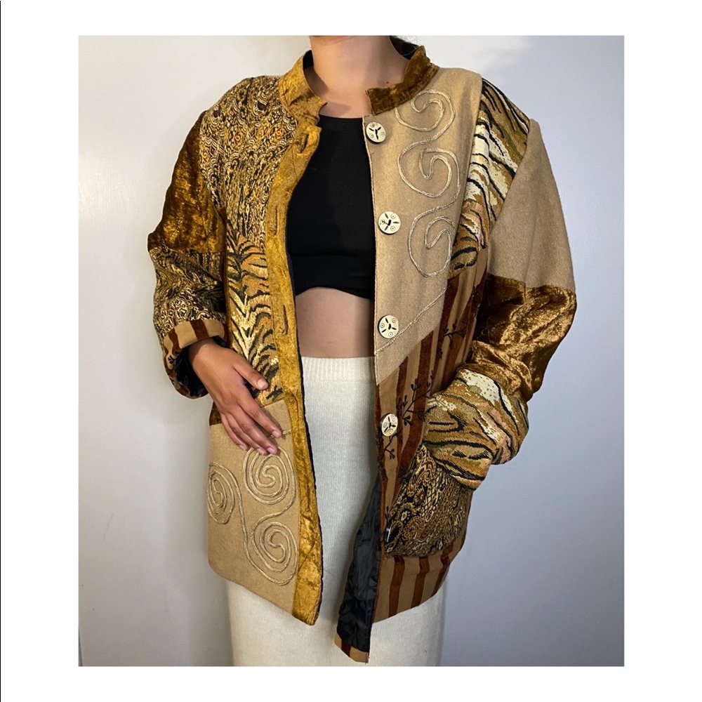 Indigo Moon, Vintage style brown multi texture jacket , Size 1x